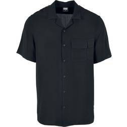 Urban Classics Viscose Camp Shirt Kortärmad tröja Herr svart