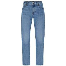 HUGO BOSS Regular-fit jeans in mid-blue rigid denim