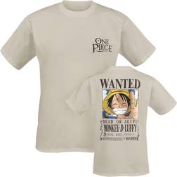 ABYstyle One Piece Wanted Luffy T-Shirt Beige Medium