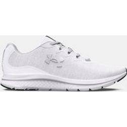 Under Armour UA W Charged Impulse 3 Knit Sneaker - White/Metallic Silver