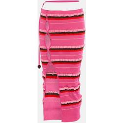 Jacquemus Ribbstickad Midikjol - Pink