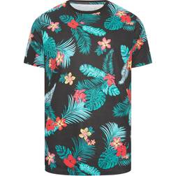 BadRhino Big & Tall Hawaiian Print T-shirt - Black
