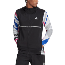 Adidas Own the Run Seasonal Jacket - Black/White/Lucid Fuchsia/Lucid Blue