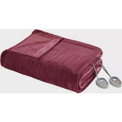 Beautyrest Plush Heated Blanket, Twin Manta ponderada 2.671659kg Rojo (213.4x157.5cm)