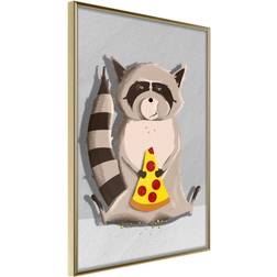 Artgeist Racoon Eating Pizza Plakat