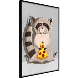 Artgeist Racoon Eating Pizza Plakat