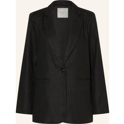 Neo Noir Ivery Heavy Linen Blazer, Sort