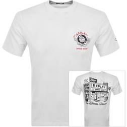 Replay Herr T-shirt Kortärmad Rund Hals - Vit