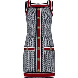 Balmain button-embellished monogram minidress women Viscose/Polyamide/ EJC