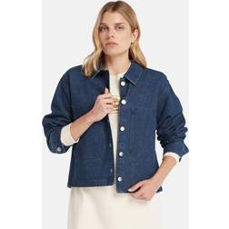 Timberland Chore Hemp Denim Jacket For Women In Dark Blue Dark Blue