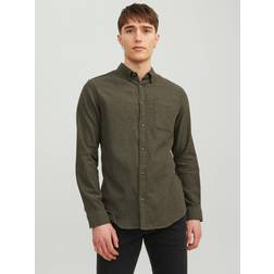 Jack & Jones Jjeclassic Melange Shirt Ls Sn Green