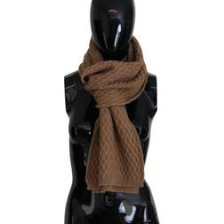 Dolce & Gabbana Dark Brown Wrap Shawl Knitted Camel Scarf Multicolor