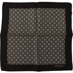 Dolce & Gabbana Black Patterned DG Logo Square Handkerchief Scarf