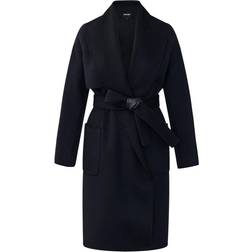 Mackage Thalia Belted Wool Coat BLACK