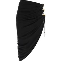 Jacquemus Black Le Raphia 'La Jupe Perola' Midi Skirt 990 Black FR