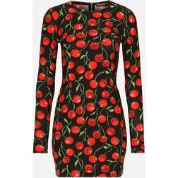 Dolce & Gabbana Cherry printed minidress black