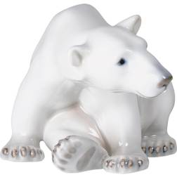 Royal Copenhagen Sitting Polar Bear White Figurine 12cm