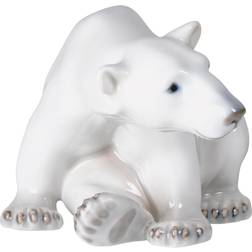 Royal Copenhagen Sitting Polar Bear White Pyntefigur 12cm