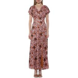 Alexia Admor Brielle Surplice Maxi Dress - Brown Multi