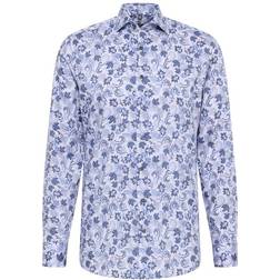 Eterna Print Slim Fit Shirt - Blue/Grey