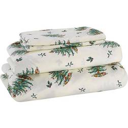 Avanti Linens Spode Christmas Tree Bed Sheet White, Green (243.8x205.7cm)