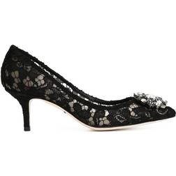 Dolce & Gabbana Bellucci 60 Embellished Taormina Lace Pump Black