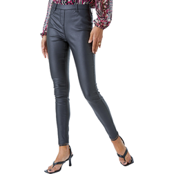 Roman Coated Faux Leather Jeggings - Black