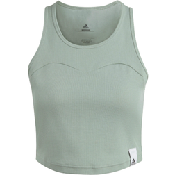 Adidas Women's Lounge Rib Tank Top - Silver Green