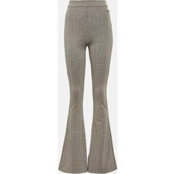 Balmain Uld Flare Bukser Jacquard Monogram - Sort