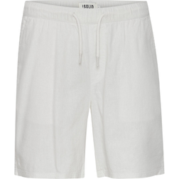 Solid Aurelius Elasticated Linen Shorts - Off White