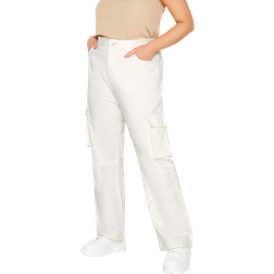 Yours Women's Cargo Trousers - White