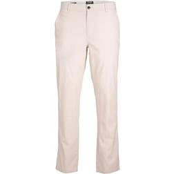 Jack & Jones Men's Jpstollie Jjdave Linen DEK Chino Trousers - Moonbeam