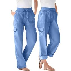 Woman Within Convertible Length Cargo Pant - French Blue