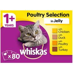 Whiskas Poultry in Jelly Adult 1+ Wet Cat Food Pouches