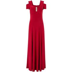 Roman Diamante Cold Shoulder Maxi Dress - Red