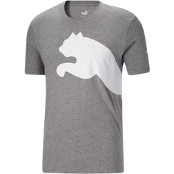 Puma Oversized Logo Men's Tee - Medium Gray Heather