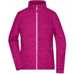 James & Nicholson Women's Melange Fleece Jacket - Berry Melange/Silver