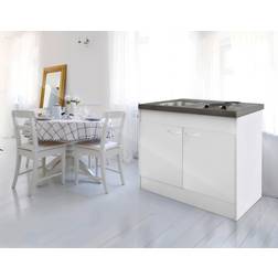 Respekta Cuisine Mini-cuisine Single Kitchenette Blanc Levin 100 cm