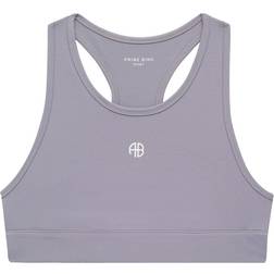 Anine Bing Blair Logo-Print Sports Bra - Purple