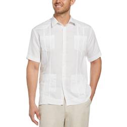 Cubavera Embroidered Guayabera Short Sleeve Shirt - Bright White