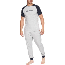 Duck and Cover Men's Vianney Pyjama Set - Grey Marl