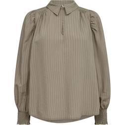 Co'Couture ScarletCC Stripe Blouse Walnut