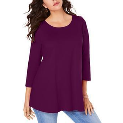 Roaman's Three-Quarter Sleeve Swing Ultimate Tee - Dark Berry