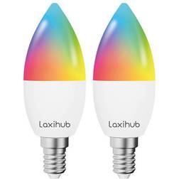 Laxihub E14 WiFi Bluetooth TUYA Smart Color LED-pære 2-pak