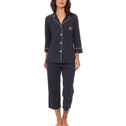 Lauren Ralph Lauren Further Lane Capri Knit Pajama Set - Navy Dots