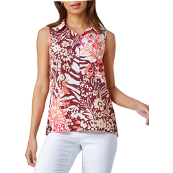 Roman Sleeveless Floral Print Blouse - Pink