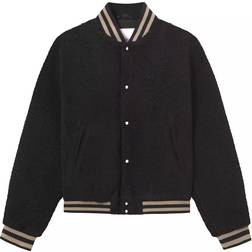 Les Deux Takki Johan Pile Varsity Jacket - Musta