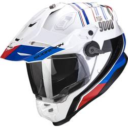 Scorpion ADF 9000 Graphic Motorcycle Helmet - Desert White/Blue