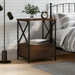 vidaXL 50x41x65 konstrueret træ egetræsfarve Sengebord