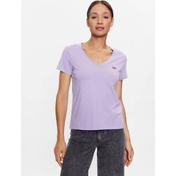 Levi's Perfect V neck T shirt Lila Purple Rose